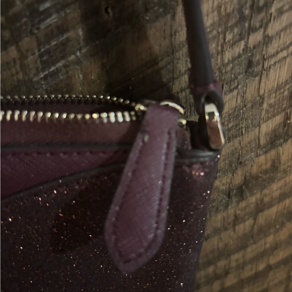 Kate Spade New York Burgundy Glitter Crossbody Messenger Bag - Picture 5 of 8